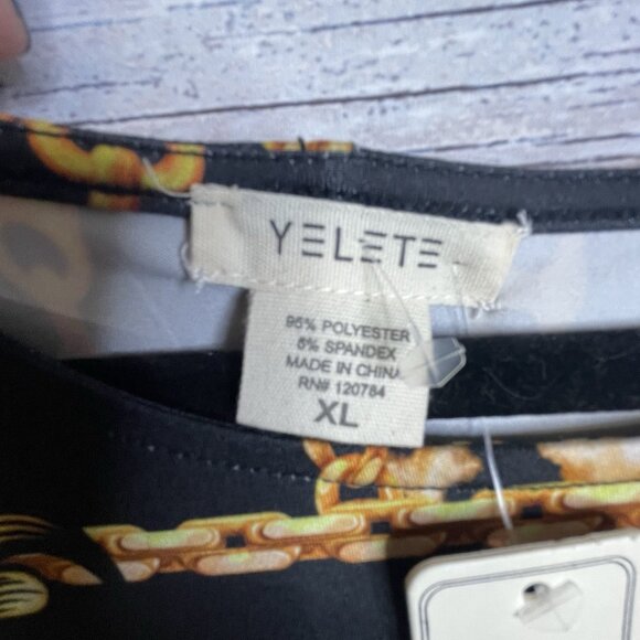 Yelete Womens Dress XL NWT Chain Link Printed A-line Old Money Luxury Maximalist - Picture 12 of 16